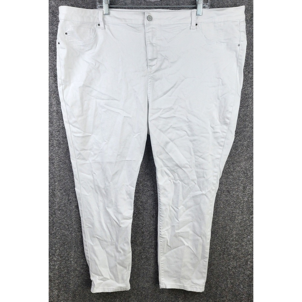 Laurie Felt Jeans Womens 3X Silky Ankle Skinny White Vital Stretch A374325 EUC